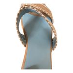 FRANCES VALENTINE Leather Sandals Clogs Wooden Soles Platform Slides Italy 9 EUC Blue Photo 7