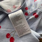 Urban Outfitters Outfitter Colette Stretch Linen Mini Dress Blue Chambray Cherry Pr… Photo 7