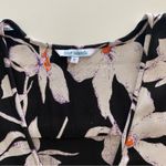 Blue Island  Black & White Surplice Floral Tropical Long Sleeve Mini Dress Small Photo 2