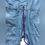 Sea New York Striped Blue Denim Jumpsuit Distressed Size 0 Sleeveless Photo 7