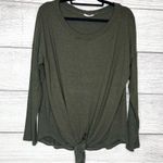 ee:some Dark Green Long Sleeve Scoop Neck Tie Front Sweater Top Size XL Photo 7