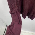 Free People We The  Size S Laguna Shirt Thermal Waffle Knit Maroon Oversized Top Photo 6