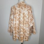 Anthropologie Solitaire Tan White Suedette Open Front Kimono Sleeve Jacket Sz L Photo 5