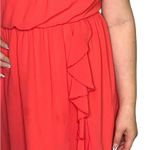 Iz Byer Coral Mini DRESS Juniors Size 14 Pink Orange Pleated Ruffled Sleeveless Photo 5