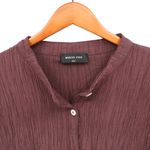 White Fox Boutique  Crinkle Long Sleeve Button Front Shirt Top M L Photo 1