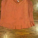 Aerie  Linen Spaghetti Strap Flowy Cropped Tank Blouse Size Medium V-Neck Ruffle Photo 2