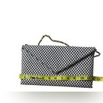 J.Crew  Black White Woven‎ Envelope Clutch Gold Chain Photo 5