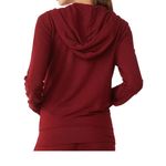 Monrow Supersoft Zip Up Hoody Womens M Maroon Red Hoodie Sweatshirt Full Zip Size M Photo 5