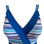 Talbots Cabana Life women's size small multi color striped v-neck one piece swimsuit Photo 5