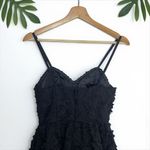 H&M Textured 3D Flower Petal Cocktail Dress in Black Photo 5