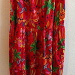 Maison D Amelie Paris Linen Rayon Blend Midi Maxi Skirt Tiered Sun Tropical Orange Size M Photo 0