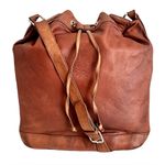 Ralph Lauren Vintage Polo Cognac Brown Leather Crossbody Bucket Bag Photo 0