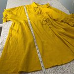 Urban Outfitters NWT  Claudia Crinkle Tie-Front Babydoll Top Yellow Women’s M Photo 9