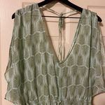 Francesca's Francesca’s tropical leaf pom sheer swim romper, size medium Photo 10