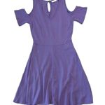 New York & Company Purple Cold Shoulder Dress XS Purple Photo 0