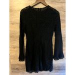 Iris  Black Dress size Small Cocktail Long bell Sleeves Short Lace Elegant Party Photo 6