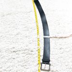 EXPRESS  Solid Black Vintage Women’s Leather Belt Wide Size Small Silver Buckle Photo 4