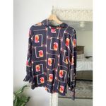 ZARA  High Neck Satin Effect Printed Blouse Photo 1