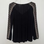 Old Navy Embroidered Black Peasant Top Long Sleeve Shirt Boho Women’s S Small Photo 5