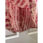 Victoria's Secret  Lace Trim Button Up Cami Tank Top S PINK FLORAL SRTIP Photo 7