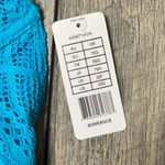Aqua Blue Lace Halter Bikini Top Size L Photo 3