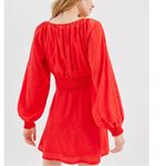 Urban Outfitters  Dress Medium red Rebecca long sleeve scarlet crimson mini NWT Photo 2