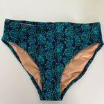 J.Crew NWT  Printed Mid-rise Bikini Bottom Antique Navy Regal Blue Photo 1