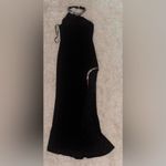 Mac Duggal NWOT  26533 HIGH SLIT HALTER RHINESTONE ACCENTS Black Dress sz 6 Photo 3
