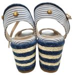 Stuart Weitzman Mirela Nautical Navy Blue White Espadrilles Sandals size 8.5 Photo 3