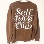 Lonely Ghost  Size Medium Brown Self Love Club Crewneck Pullover Sweatshirt Photo 3