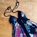 XOXO  Colorful Halter Dress, Sharkbite Hem, Black, Pink, Blue, Neon, Size L Photo 1