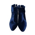 Restricted blue Velvet Ankle Booties lace up bow back 8 casual fall winter Photo 1