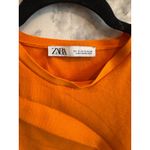 ZARA Knit Orange Sleeveless Cropped Ribbed Casual Tank Top Small Photo 2