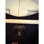 Talbots navy cableknit cardigan sweater medium petite Photo 2
