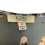 Kori America Size S, Green Floral bohemian tie front hippie blouse duster‎ Photo 4