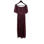 Baltic Born  Burgundy Lace Off Shoulder Maxi Dress Formal Wedding Guest XS Photo 2