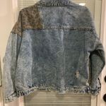 Leopard Print Denim Jacket. Ladies Sz small jean jacket Blue Photo 2