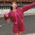 ZARA NWT  PINK PLAID KNIT MINI DRESS Photo 3