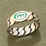 Gucci Sterling Silver Interlocking Curb Chain Ring Photo 2