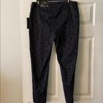 Attyre Black Ankle Pants with White Stripes Pull on size 12 inseam 28” brand ne Photo 4