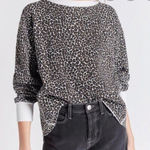 Current/Elliott Current Elliot Leopard Fleece Sweatshirt Top Photo 0