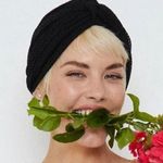 Free People NEW HAH Noir Black Lace Knit Front Knot Loungewear Boho Nite Cap Photo 0