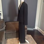 Women’s Black 2 Piece Pant Suit One Button Formal Office Wedding Size L NWT Size L Photo 4