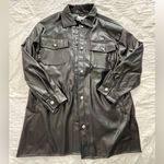 Vigoss Black Faux Leather Shacket “shirt jacket” Photo 2