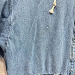 Vintage 1980s Denim Hooded Snap Front Jacket Plaid Trim by Stefano International Blue Size L Photo 6