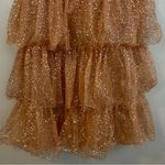 NWT Marchesa Notte Glitter Tulle Cocktail Dress in Rose Pink Gold Size 6 Photo 4