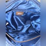 The Sak Navy Blue Nylon Crochet Woven Faux Leather Strap Shoulder Bag Purse Photo 4