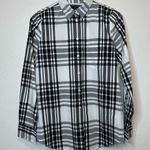 J.Crew Classic Black and White Plaid Button Up Long Sleeve Collared Shirt XS Photo 0