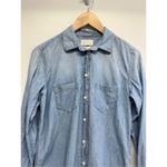 J‎ Crew Button Down Long Sleeve Shirt Size 4 Blue Classic Casual Denim Collared Photo 4