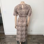 Free Press [] Snake Print Side Slit Crew Neck Flutter Sleeve Midi Dress Sz Large Photo 1